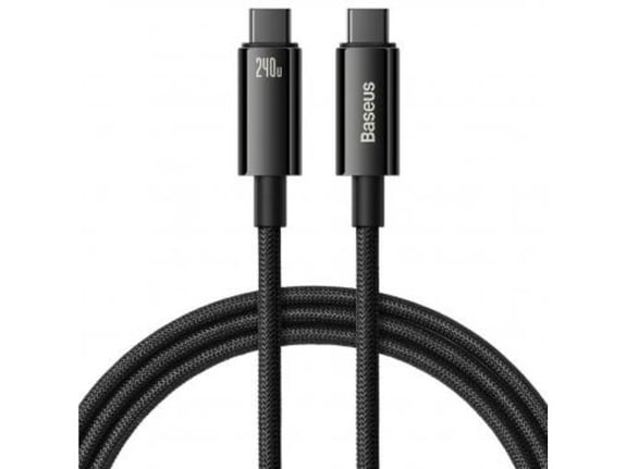 BASEUS podatkovni kabel CAWJ040201 Tungsten Gold QC Type C na Type C 240W 3m  - črn