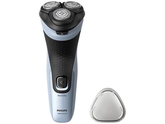 PHILIPS Series 3000X X3003/00 – Wet & Dry rotacijski brivnik, 27 PowerCut rezil, 4D Flex glava