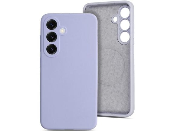 ONASI silikonski ovitek Mat Liquid z MagSafe za Samsung Galaxy S25 Edge, vijolična