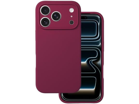 ONASI silikonski ovitek za iPhone 17 Pro Max, rdeča, mat liquid