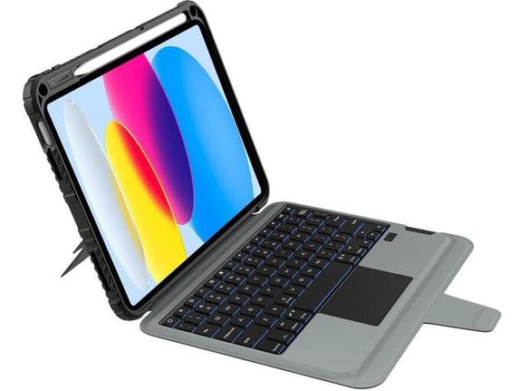 NILLKIN Case Bumper s tipkovnico za Apple iPad 10,9 inch 2022, 11 inch 2025 - črn (verzija z lučkami v tipkovnici)