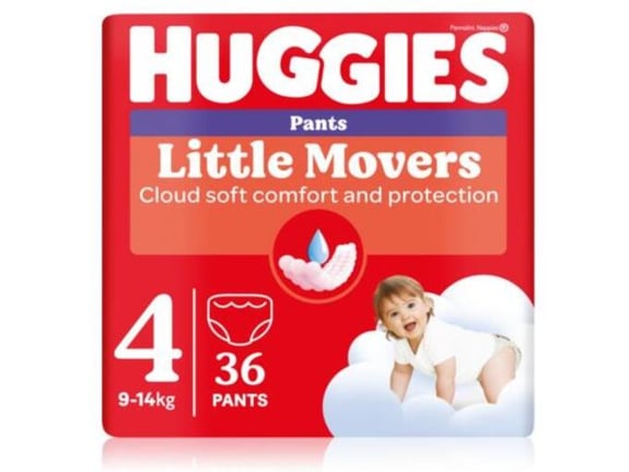HUGGIES hlačne plenice Little Movers, velikost 4 (9-14 kg), 36 kos