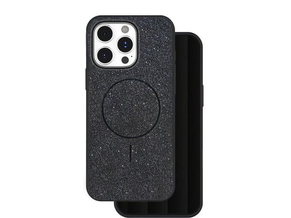 ONASI ovitek za silikonski Glitter MagSafe iPhone 17, črna