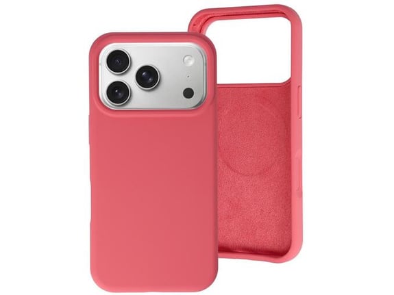 ONASI ovitek za silikonski RainBow Liquid MagSafe iPhone 17 Pro Max, rdeč