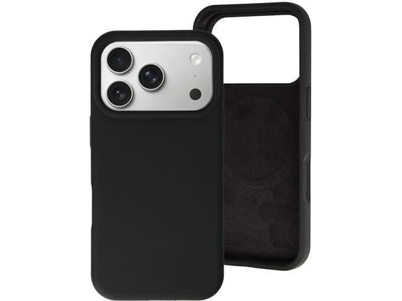 ONASI ovitek za silikonski RainBow Liquid MagSafe iPhone 17 Pro Max, črn