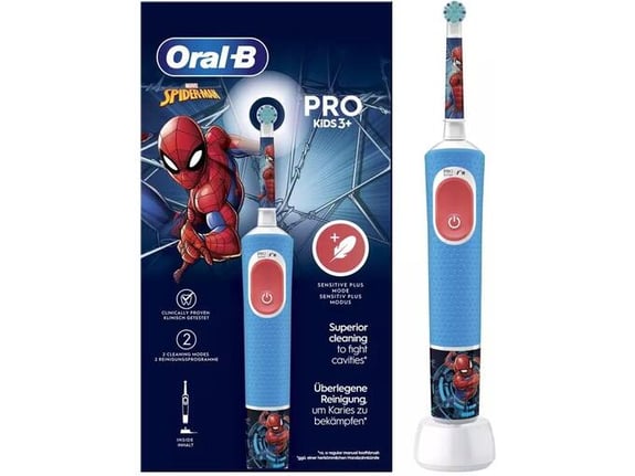 ORAL-B Pro Kids 3+ Spiderman otroška električna zobna ščetka z Marvel motivom Spidermana