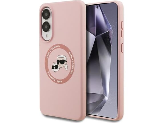 KARL LAGERFELD ovitek za silikonski IML NFT Heads MagSafe Samsung Galaxy S25 Edge, roza