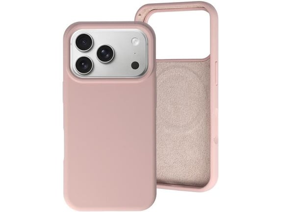 ONASI ovitek za silikonski RainBow Liquid MagSafe iPhone 17 Pro Max, roza