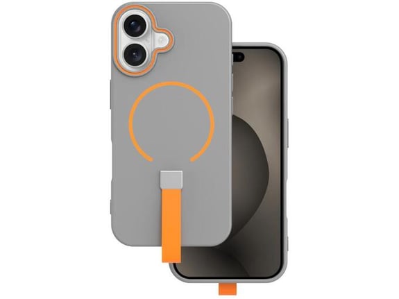 ONASI ovitek za silikonski MagSafe iPhone 17 Air, sivo-oranžen