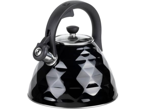 Resto Almaaz 90610 piskajoči čajnik, grelec za vodo 3L - črn