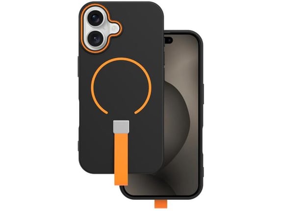 ONASI ovitek za silikonski Mat Liquid MagSafe Samsung Galaxy S25 Ultra, črno-oranžen