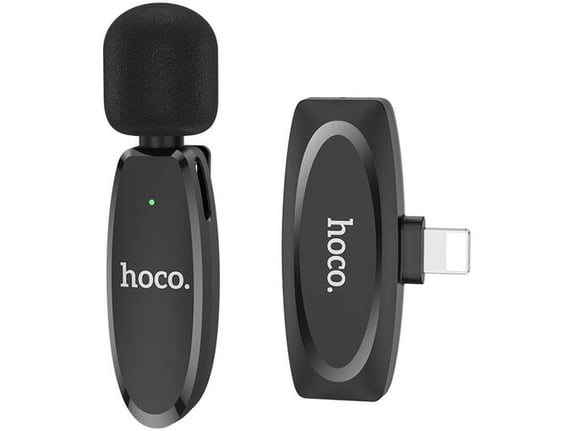 HOCO brezžični mikrofon L15 z vtičem Lightning - črn