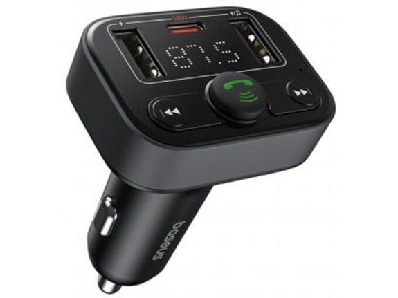 BASEUS FM2 Transmiter, bluetooth, prostoročna naprava + avtopolnilec 2x USB A in USB-C 18W