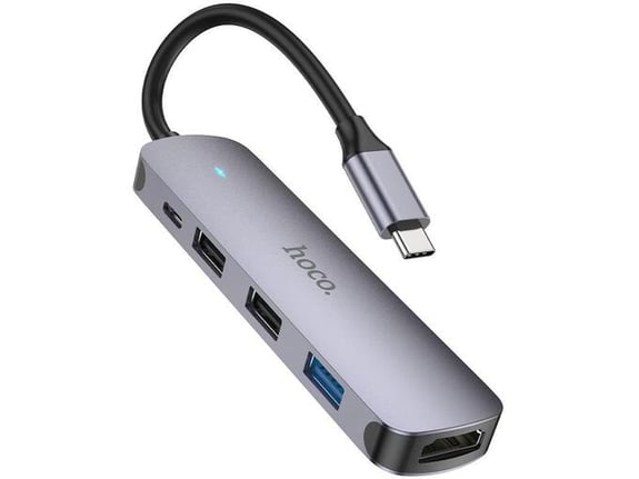 HOCO priklopna postaja HB27/USB-C/1x HDMI + 2x USB-A + 1x USB-C/100W