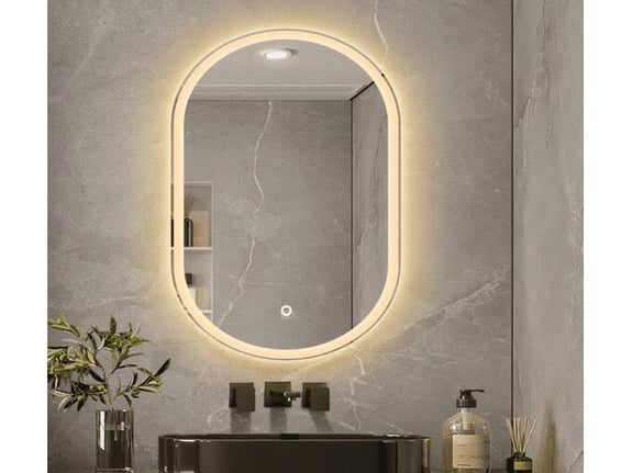 S6 STEKLARSTVO ŠEST LED ogledalo S612C, 60x80cm, ovalno LED kopalniško ogledalo