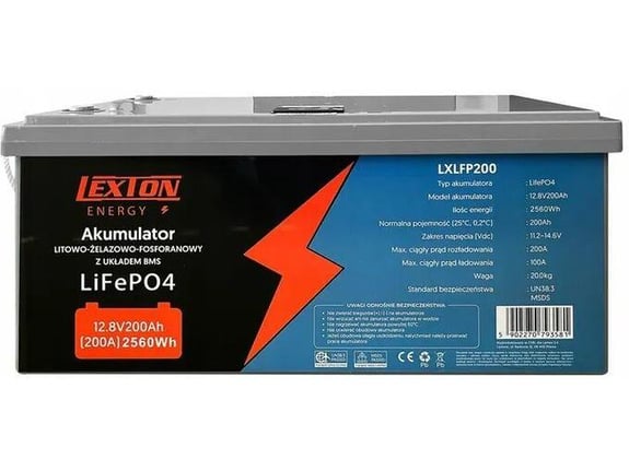 LEXTON akumulator LiFePO4, 200 Ah, 12,8 V, CC-BAT0496