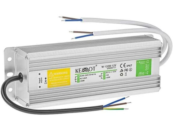 KEMOT LED napajalnik vodoodporni, 12 V, 120 W, 10 A, LED-PSUP-WP-12120