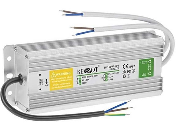 KEMOT LED napajalnik vodoodporni, 12 V, 150 W, 12,5 A, LED-PSUP-WP-12150