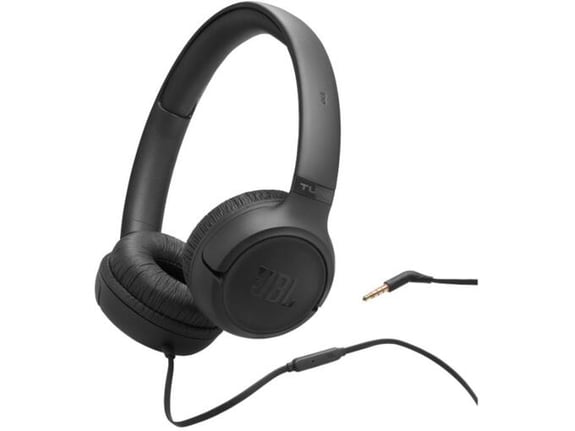 JBL žične naglavne slušalke z mikrofonom Tune 530, črna