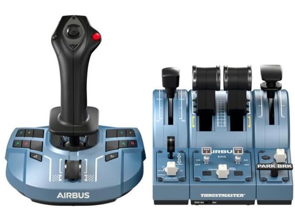 THRUSTMASTER letalski joystick TCA Captain X Airbus 4460217 + throttle kvadrant, siva