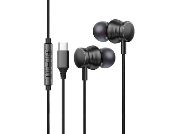 CHAMELEON žične ušesne slušalke z mikrofonom NK503-C, črna