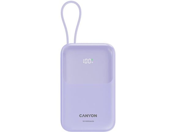 CANYON powerbank OnPower 101, 10.000 mAh, 22,5 W, vijolična