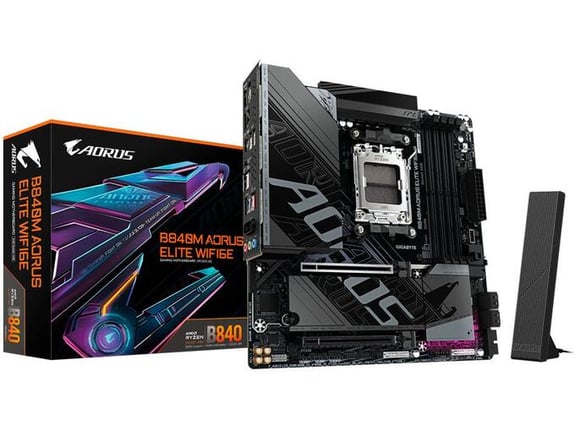 GIGABYTE matična plošča B840M AORUS ELITE WIFI6E, AM5, mATX, WiFi 6E, Bluetooth B840M A ELITE WIFI6E