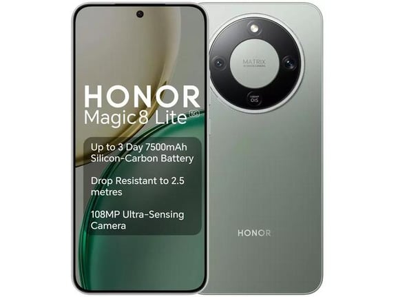 HONOR pametni telefon Magic8 Lite, 5G, 8GB/512GB, zelena, MTN-NX1M