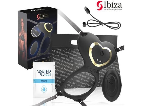 IBIZA Vibrator Za HlaČke Heart Panty Remote Control Black