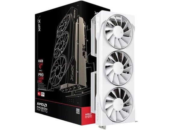 XFX grafična kartica Swift, Radeon RX 9070 OC White Gaming Edition, 16GB, GDDR6, RX-97SWFT3W7