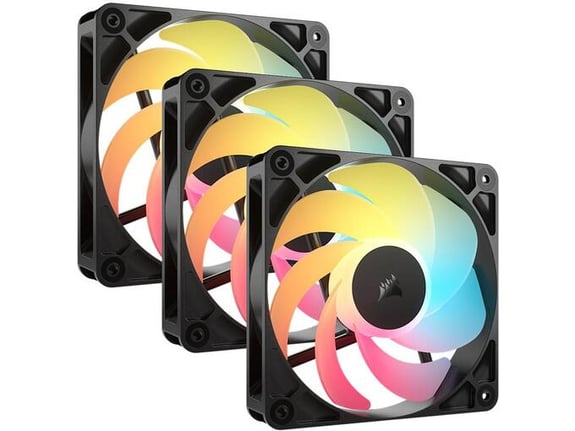 CORSAIR ventilatorji RS120-R ARGB Reverse, 120 mm, ARGB, črna, 3 kos