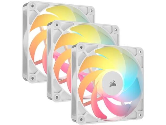 CORSAIR ventilatorji RS120-R ARGB Reverse CO-9050197-WW, 120 mm, ARGB, beli, 3 kos
