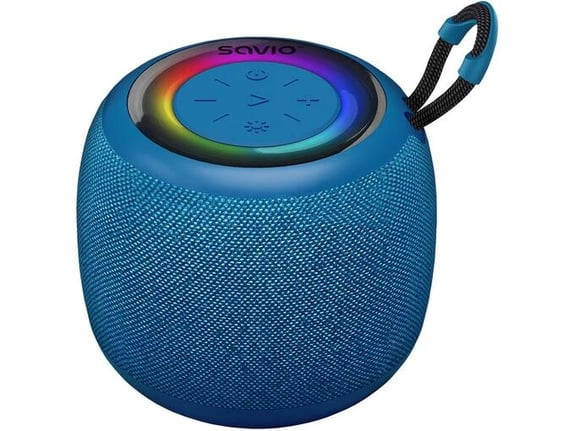 SAVIO prenosni zvočnik, 5 W, IPX4, RGB, modra