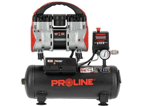 PROLINE kompresor P200003, 750 W, 8 bar, 9 L, 167 L/min