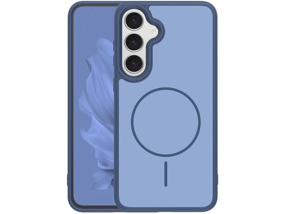 ONASI Frame silikonski ovitek z MagSafe za Samsung Galaxy S25 FE - moder