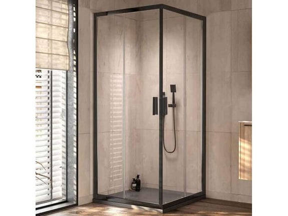KOLPA-SAN kotna tuš kabina Venus Q 90 B/2, črna, 90x90x200 cm, 661190