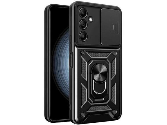 ONASI ovitek za silikonski Armor Ring Samsung Galaxy A37, črna