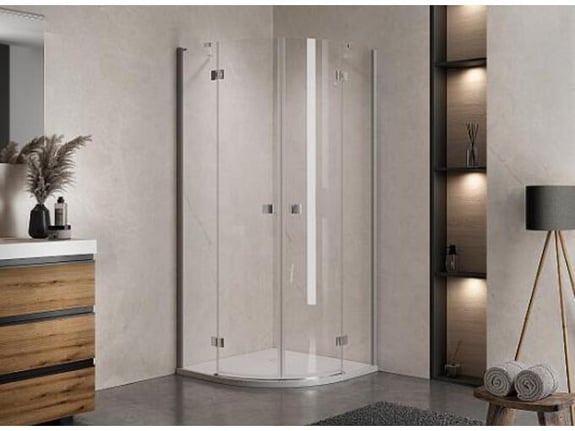 KOLPA-SAN polkrožna tuš kabina AQUARIUS R 90 SBR/1, 90x90 cm, srebrna, 518640