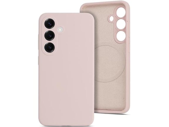 ONASI ovitek za silikonski RainBow Liquid MagSafe Samsung Galaxy S26 Plus 5G, roza