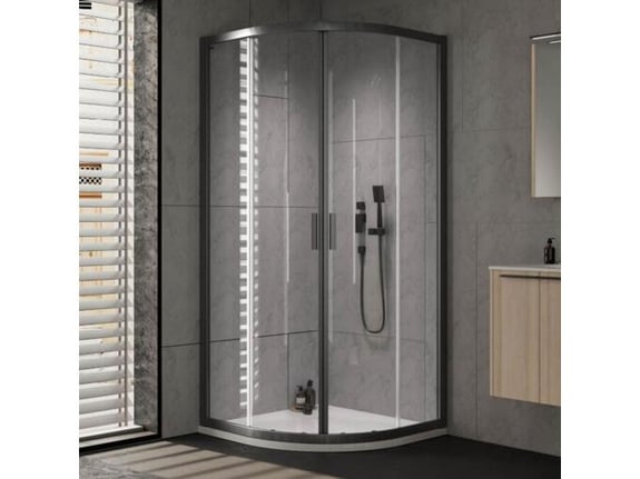 KOLPA-SAN polkrožna tuš kabina R 90 B/2 VENUS, 90x90 cm, črna, 661210