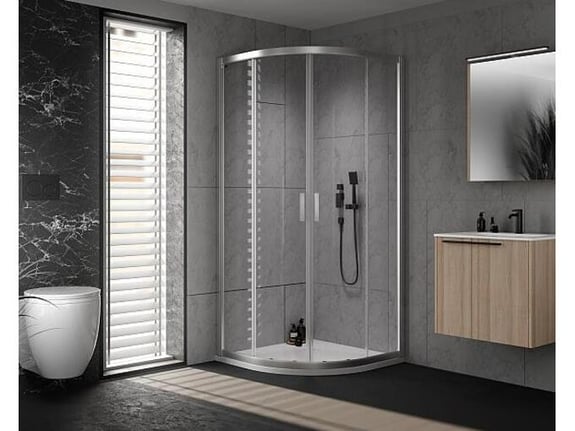 KOLPA-SAN polkrožna tuš kabina R550 VENUS R 90 S/2, 90x90 cm , črna, 660490