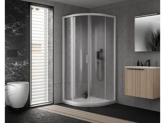 KOLPA-SAN polkrožna tuš kabina R 80 WH/2 R550 VENUS, 80x80 cm, bela, 660400