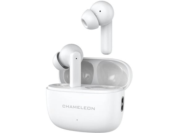 CHAMELEON brezžične ušesne slušalke z mikrofonom A21, bela, ANC, Bluetooth