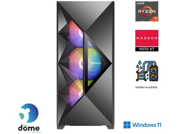 ANNI gaming namizni računalnik Gamer Extreme R7 9700X/Ryzen 9 9700X/32GB/2TB SSD/Windows 11 Home/RX 9070 XT