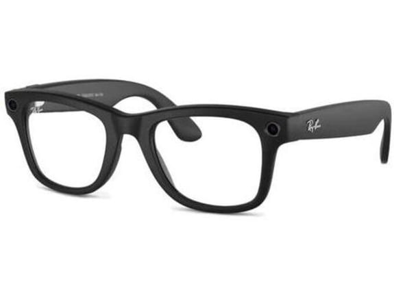 RAY-BAN sončna očala Meta Wayfarer, sijajna črna, prozorne leče, 155 / 53