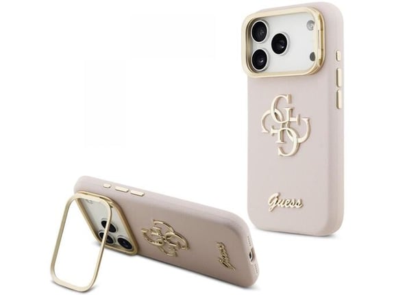 GUESS ovitek za usnjen Cam Stand iPhone 17 Pro Max, roza