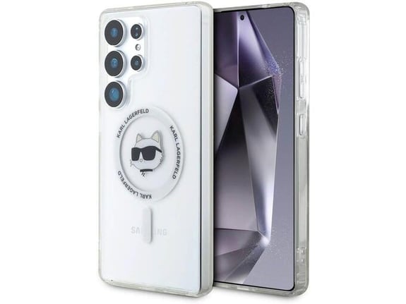 KARL LAGERFELD ovitek za MagSafe Samsung Galaxy S25 Ultra 5G, prozorna Chupettes Head