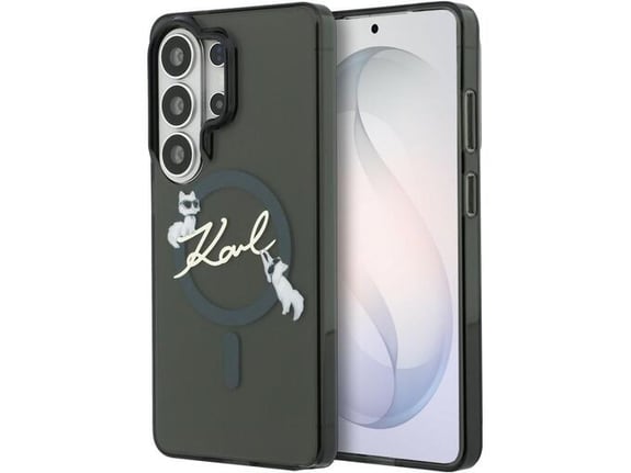 KARL LAGERFELD ovitek za TPU MagSafe Samsung Galaxy S26 Ultra 5G, prozorno črna z motivom Choupette