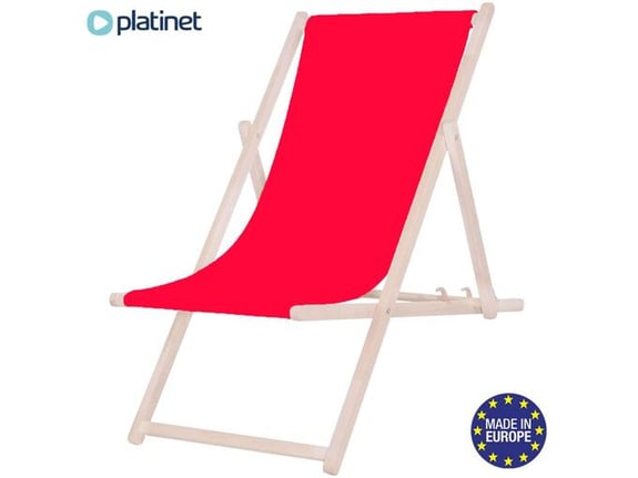 <Kategorija> PLATINET PLATINET PSW leseni ležalnik, MADE in EU, 3 stopnje nastavitve, zložljiva oblika, ultra lahka teža, zaščita pred nenamernim zlaganjem, bukov les, UV & vodoodporna tkanina, rdeč
