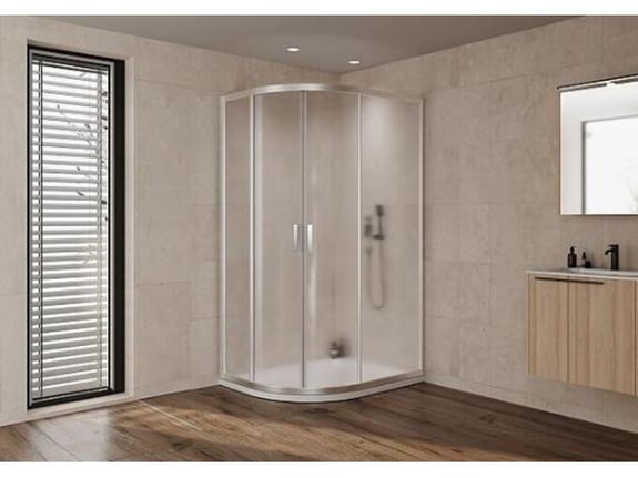 KOLPA SAN polkrožna tuš kabina Venus R 100X80-UNI S/2 R550, srebrna, 660450